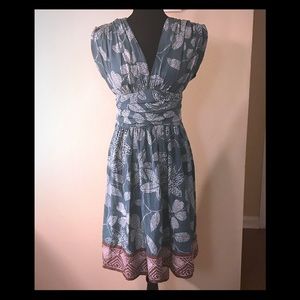 BCBG MaxAzria Green Silk Sleeveless Dress